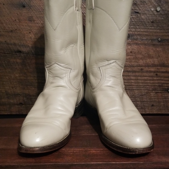 Vintage Justin White Pearlescent Boots - Picture 3 of 4